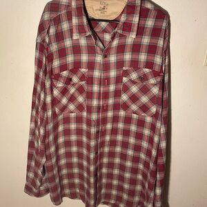RedHead Red and White Plaid Button Down Shirt